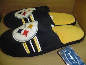 Black Pittsburgh Steelers Team Logo Soft Plush House Slippers Warm 