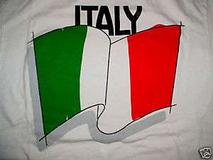 ITALY RED WHITE GREEN FLAG T SHIRT SIZE L  