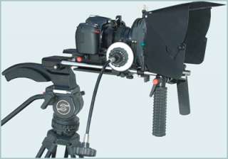 The camera can be mounted on the shoulder mount rail system more 