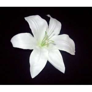 White Lily Hair Flower Clip 