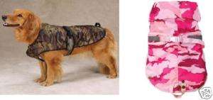 Camo Dog Coat in Pink or Green in Sz   XS, S, M or XXL  