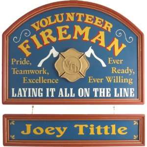  Fireman Volunteer Sign Personalized