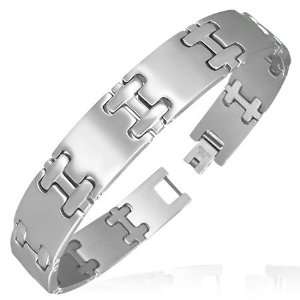  Mens Stainless Steel Panther Link 8.25 Inch Bracelet 