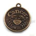 30x 141279 Cancer Charms Signs of Zodiac Bronze Pendant 20mm Wholesale 