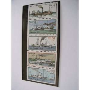 US Postage Stamps, Steamboats, Booklet Pane of 5, $0.25, 1989, S#2405 
