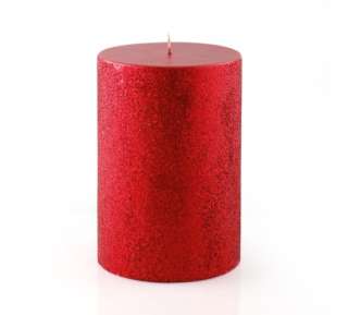 ZestCandle 4 x 6 Metallic Red Glitter Pillar Candle  