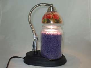Pewter Aurora Signature Candle Lamp Warmer Pink Shade  
