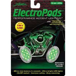  Street FX 1041903 ElectroPods Green/Chrome Motorcycle Oval 