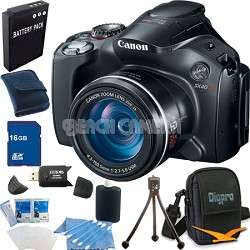 Canon PowerShot SX40 HS 35x Zoom 12.1 MP Digital Camera 16GB Bundle 