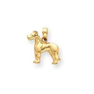  Solid 14k Gold Great Dane Dog Pendant Jewelry