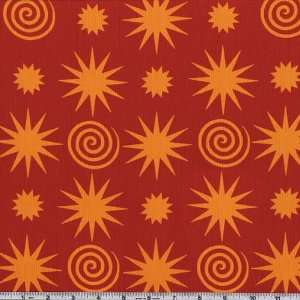  45 Wide Janes Hothouse Garden Starry Night Red Fabric 