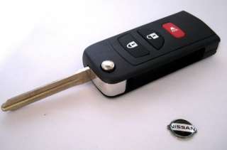 Premium quality detachable Nissan flip key remote case and uncut key 