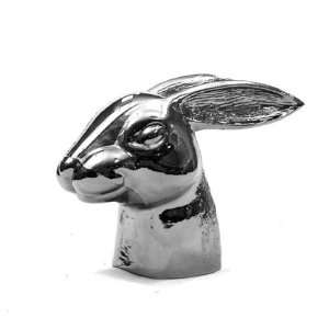   Chrome Hood Ornament Great LOOKING RABBITs HEAD Good Luck Jewelry