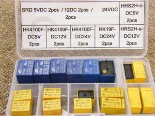 18pcs Relay SRD / HRS / HKF / DC 5V 12V 24V Box of Kit  