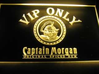 Captain Morgan VIP Only Logo Beer Bar Pub Store Light Sign Neon W0612 