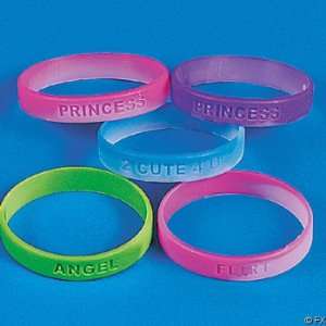  Silicone Girl Sayings Bracelets   1 Dozen Toys & Games