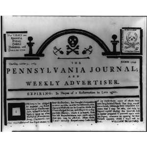   Pennsylvania journal,William Bradford,Stamp Act,1765