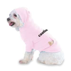 cautious Hooded (Hoody) T Shirt with pocket for your Dog or Cat Medium 