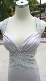NWT MASQUERADE $140 SILVER Juniors Formal Gown 5  