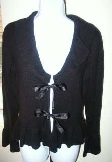  & Cashmere Black Bow Tie Cardigan Sweater   Party Evening Dress Up