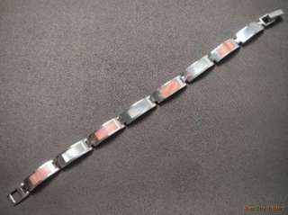 Sterling Silver, MOP, & Spiny Oyster Shell Link Bracelet  