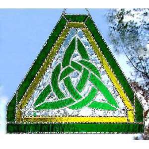   Stained Glass Triangular Celtic Knot   10 x 10