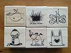 CraftSmart Rubber Heart Stamps Whale Butterfly Puppy Love STUCK ON 