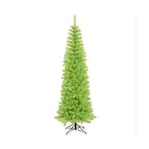 Pre Lit Chartreuse Green Artificial Pencil Christmas Tree   Green 