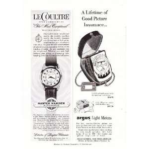  1957 Ad Le Coultre Master Mariner Watch and Argus light 
