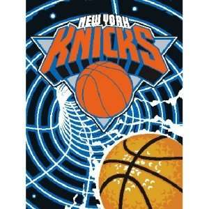 New York Knicks NBA Royal Plush Raschel Blanket (Vortex Series) (60 