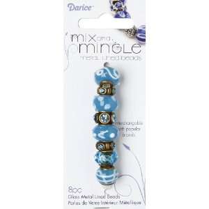  Darice Mix and Mingle Bronze Metal Lined Beads, Bright 