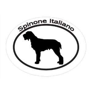 Oval Decal with silhouette of a SPINONE ITALIANO measured in inches 4 