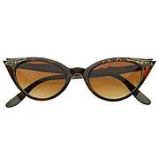   50s Vintage Mod Womens Mom Fashion Rhinestone Cat Eye Sunglasses 8433