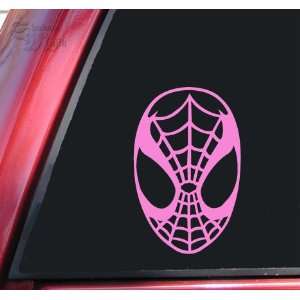  Spiderman Face Spidey Mask Vinyl Decal Sticker   Pink 