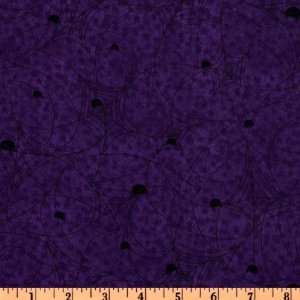  44 Wide Happy Haunters Spiderwebs Purple Fabric By The 