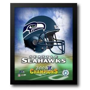  Seahawks   05 NFC Champion Helmet Logo 12x14 Framed Art 
