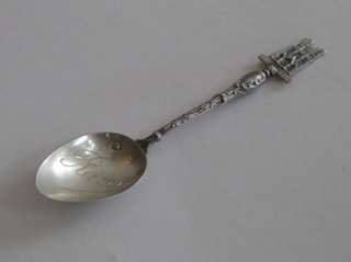   STERLING SILVER REIMS NOTRE DAME CATHEDRAL SOUVENIR SPOON FRANCE