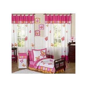    Pink and Orange Butterfly Collection Toddler Bedding 5 pc Set Baby
