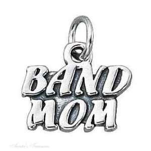  Sterling Silver BAND MOM Message Charm Jewelry
