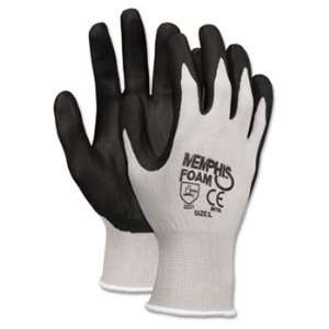  Economy Foam Nitrile Gloves, Small, Gray/Black, Dozen 