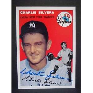 Charlie Silvera New York Yankees #96 1954 Topps Archives Autographed 