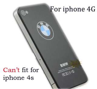 New Black BMW Glass Back Battery Cover Case For iphone 4 4G 