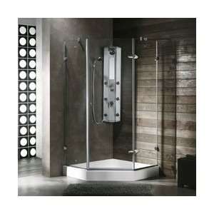   Thick Glass Shower Enclosure with Left Side Door Installation Chrome