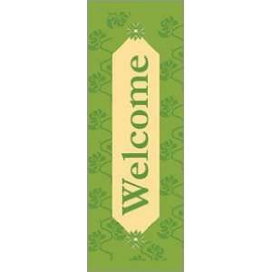   94 96 in. Holiday Banner Ivy Welcome Green Fabric 
