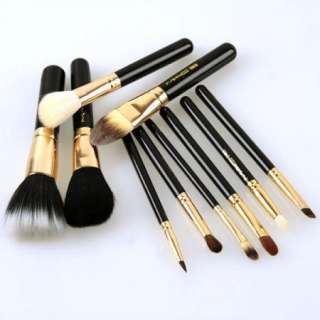 Hot 10 pcs Makeup Brush Cosmetic Brushes Set With 2 Waterproof PVC 