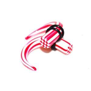   Claw Shaped Talon Tapers  Red & White Stripes with Checkered Tips 0g