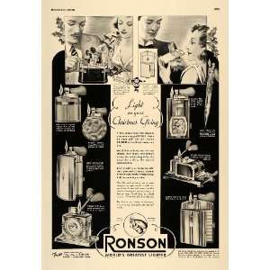  1936 Ad Art Metal Works Ronson Lighters Christmas Gifts 