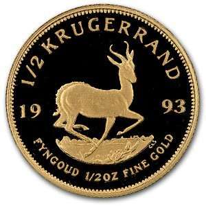  1993 1/2 oz Proof Gold South African Krugerrand 