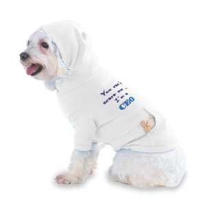   CEO Hooded (Hoody) T Shirt with pocket for your Dog or Cat SMALL White