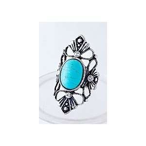   Turquoise Stone Studded Metal Ring for $ 9.99 Arts, Crafts & Sewing